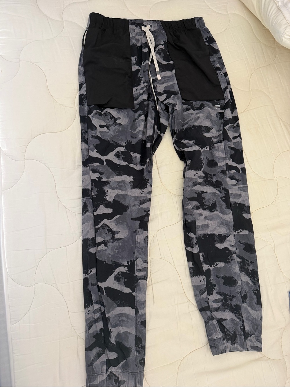 Fabletics Gray & Black Camo Joggers
